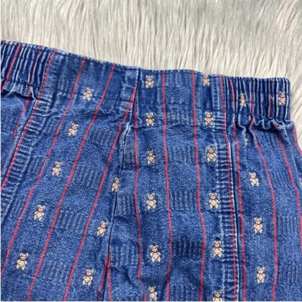 Vintage Made USA Oshkosh Baby Denim Bear Striped Jeans